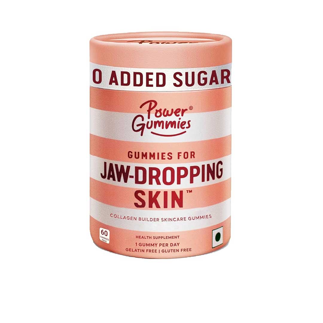 Power Gummies Jaw Dropping Skincare Gummies with Vitamin C with 0 Added Sugar