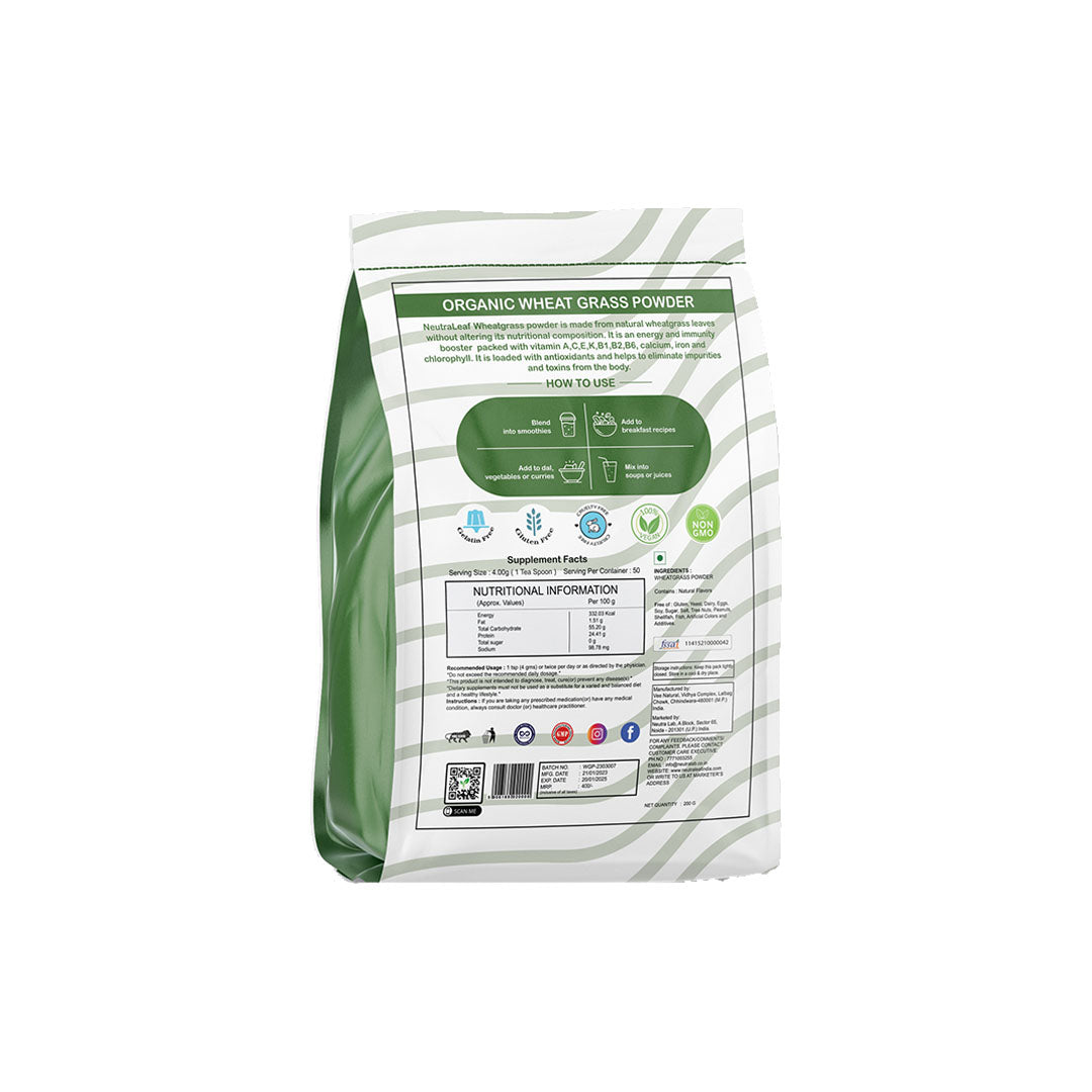 Vanity Wagon | Buy NeutraLeaf Organic Wheat Grass Powder for Healthy Metabolism, Energy, Detox, Immunity Booster & Skin Health