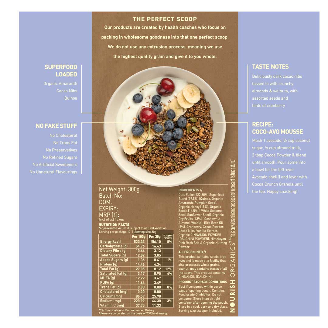 Vanity Wagon | Buy Nourish Organics Cocoa Crunch Granola